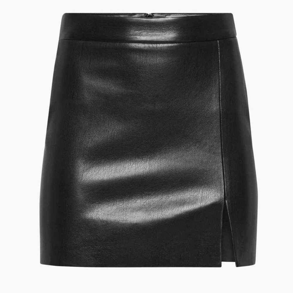 Aritzia Black Leather Mini Skirt